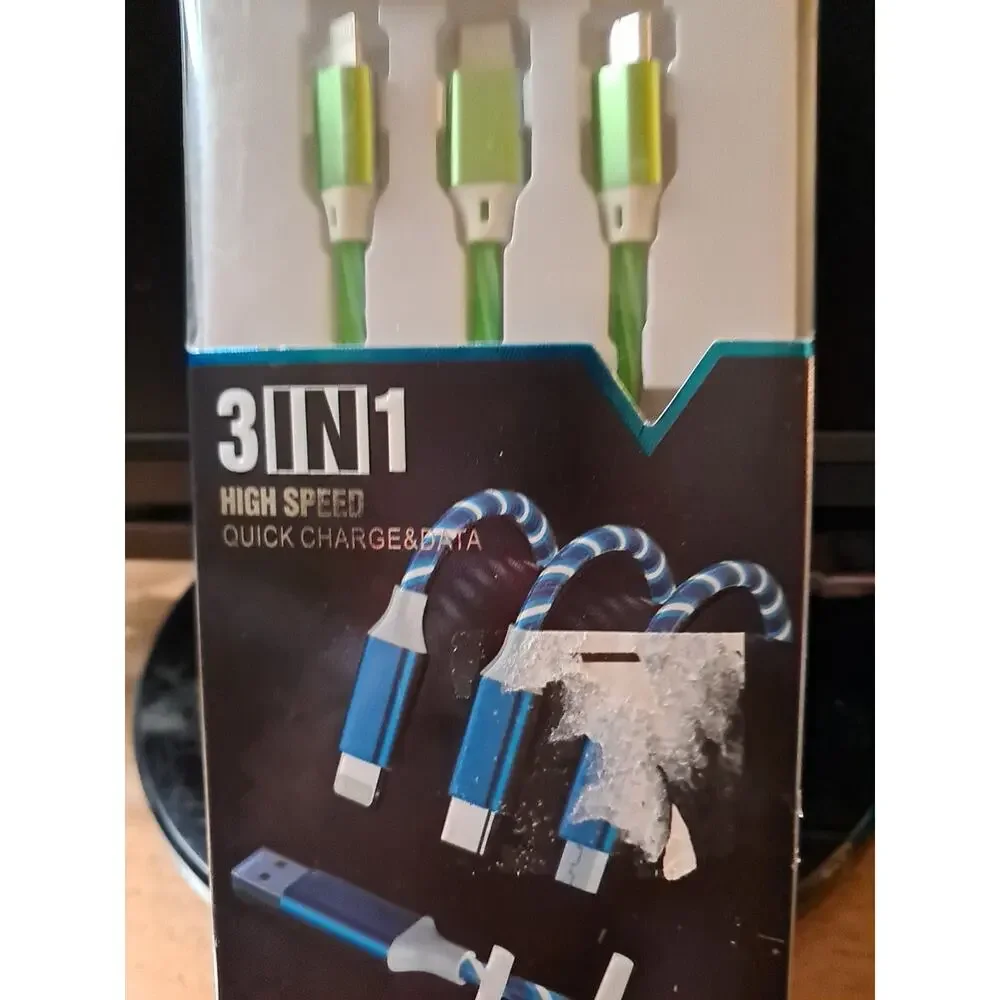 Streamers Data Cable 3 In 1 High Speed Quick Charge & Data